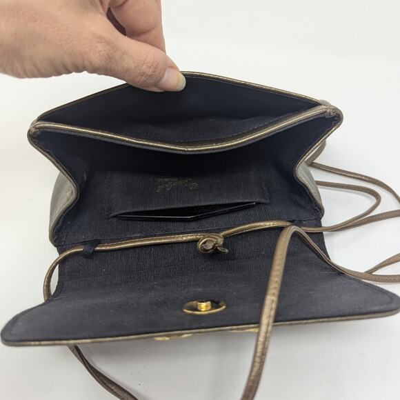 Vintage Susan Gail Original Leather Ornate Gold Detail Crossbody Evening Bag - Picture 10 of 16